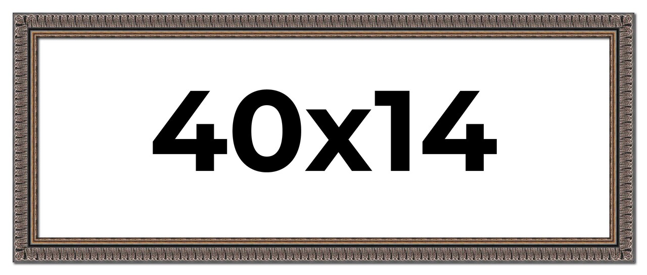 Panoramic Ornate Black Picture Frame - UV Acrylic, Foam Board Backing, Hanging Hardware